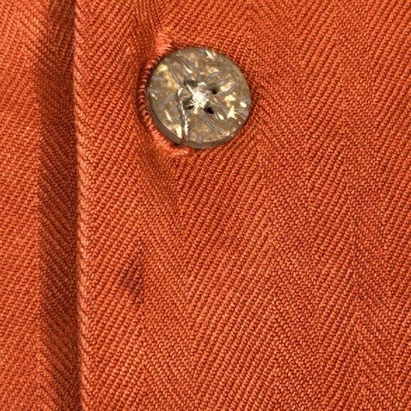 Tommy Bahama Silk Shirt Mens Extra Large Orange Rust Cigar Loop Collar Party XL - Picture 7 of 16